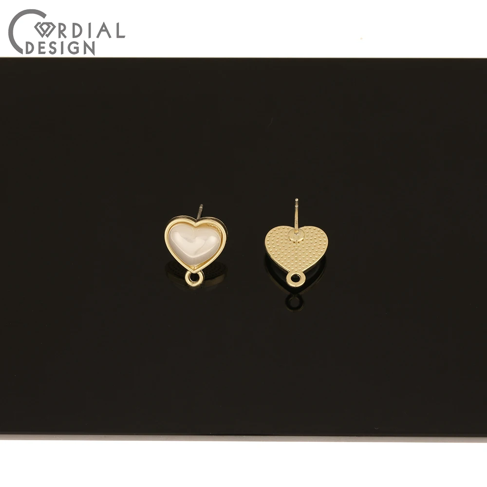 

Cordial Design 100Pcs 12*15MM Jewelry Accessories/Heart Shape/Imitation Pearl/Earrings Findings & Components/Earrings Stud