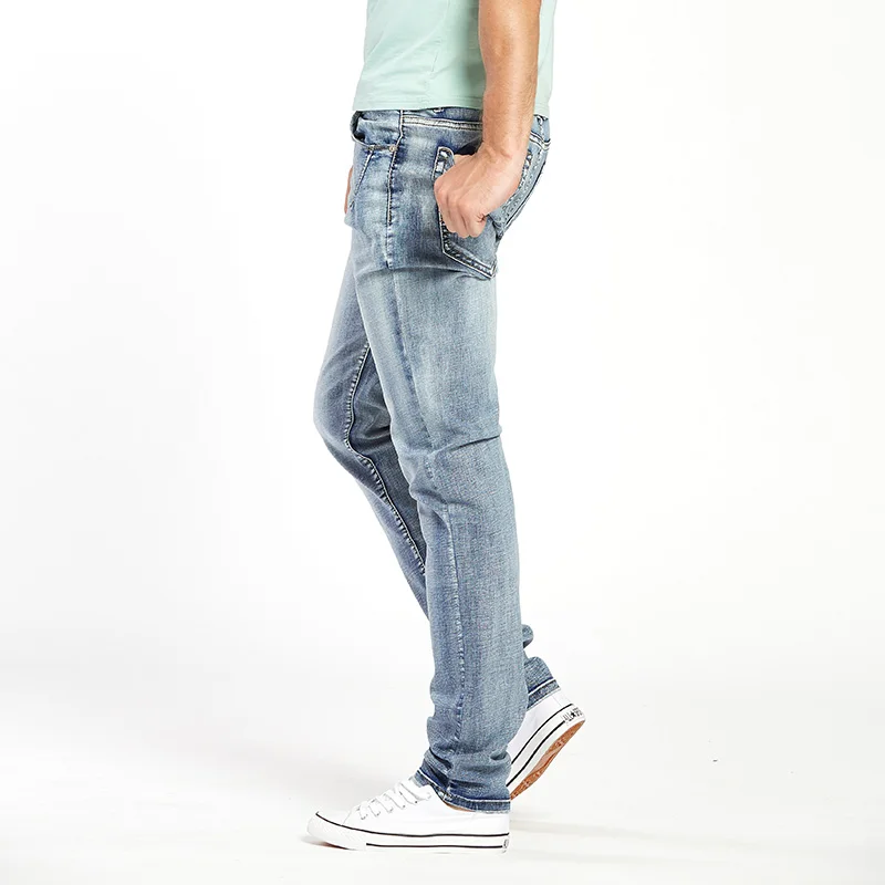 Джинсы Drizzte мужские стрейчевые брендовые модные облегающие брюки из денима синие