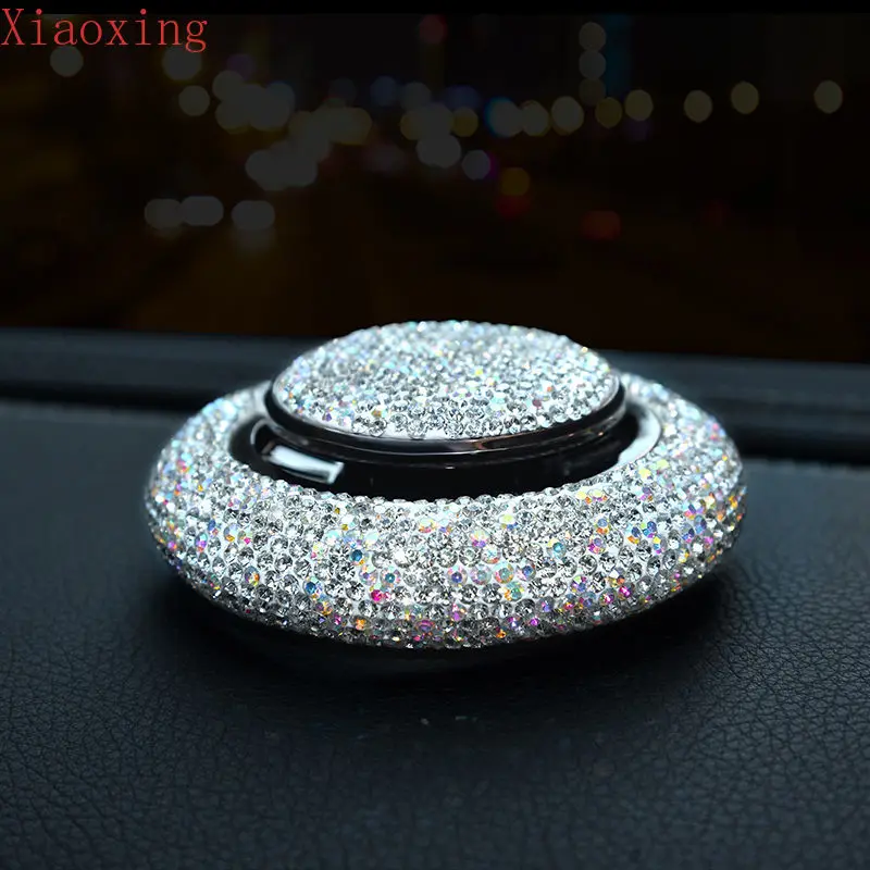 

Car styling Bling Car Air Freshener Crystal Diamond Flying Saucer Car Decoration Ornaments Women Solid Car Perfumes Accessories