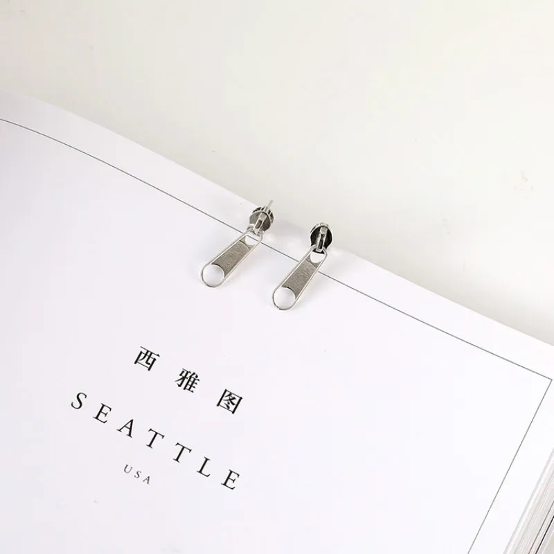 Женские серьги с застежкой-молнией в Корейском стиле модные креативные простые