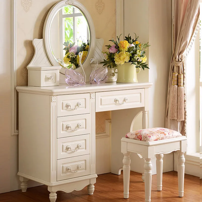 Пасторальный туалетный столик из массива дерева простой современный домашний