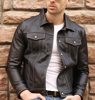 europe american style new 2021 spring fashion mans genuine sheepskin leather coat male short jacket black plus size xxxl 3xl
