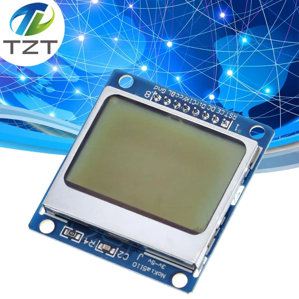 Умная электроника ЖК-модуль Дисплей Монитор Синяя подсветка адаптер PCB 84*48 84x84 lcd 5110 Nokia 5110 экран для Arduino