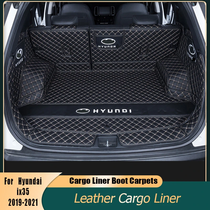 Cargo Liner Boot Carpets For Hyundai ix35 2019-2021 Fission Rear Trunk Mats Durable Waterproof Leather Full Surrounded Floor Mat |