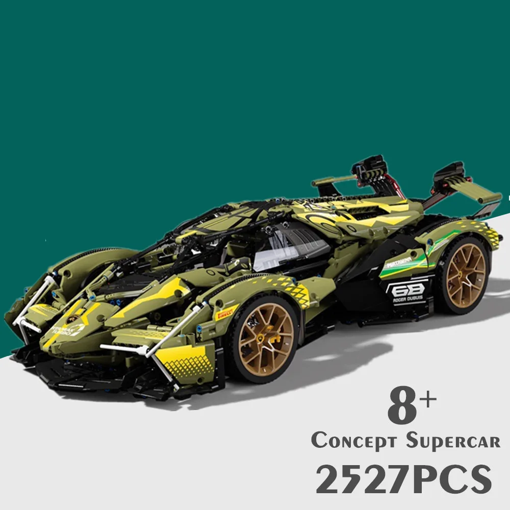 

New 2527PCS V12 Concept Supercar Racing Car Vehicle Sports Sian Model Technical Building Blocks Brick Toy Kid Gift
