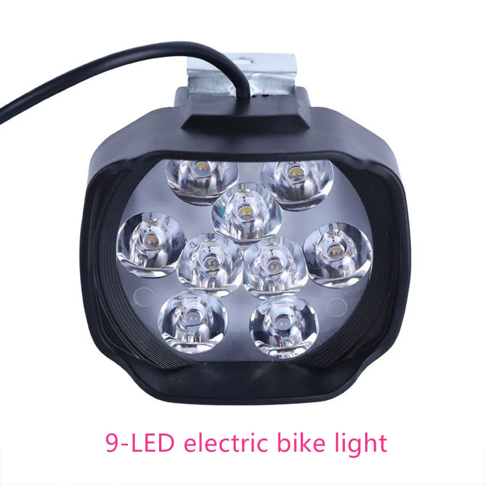 Ebike свет 9-светодиодный 24V 36V 48V 60V 72V 27W фара для электрического велосипеда Водонепроницаемая для электрического велосипеда мотоциклы передний свет