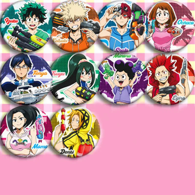 Аниме Косплэй мой Boku без герой со всеми героями из значок косплея Кнопка