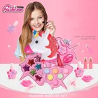 Детский набор для макияжа, косметический набор принцессы для девочек, для ролевых игр, безопасные Моющиеся игрушки для макияжа