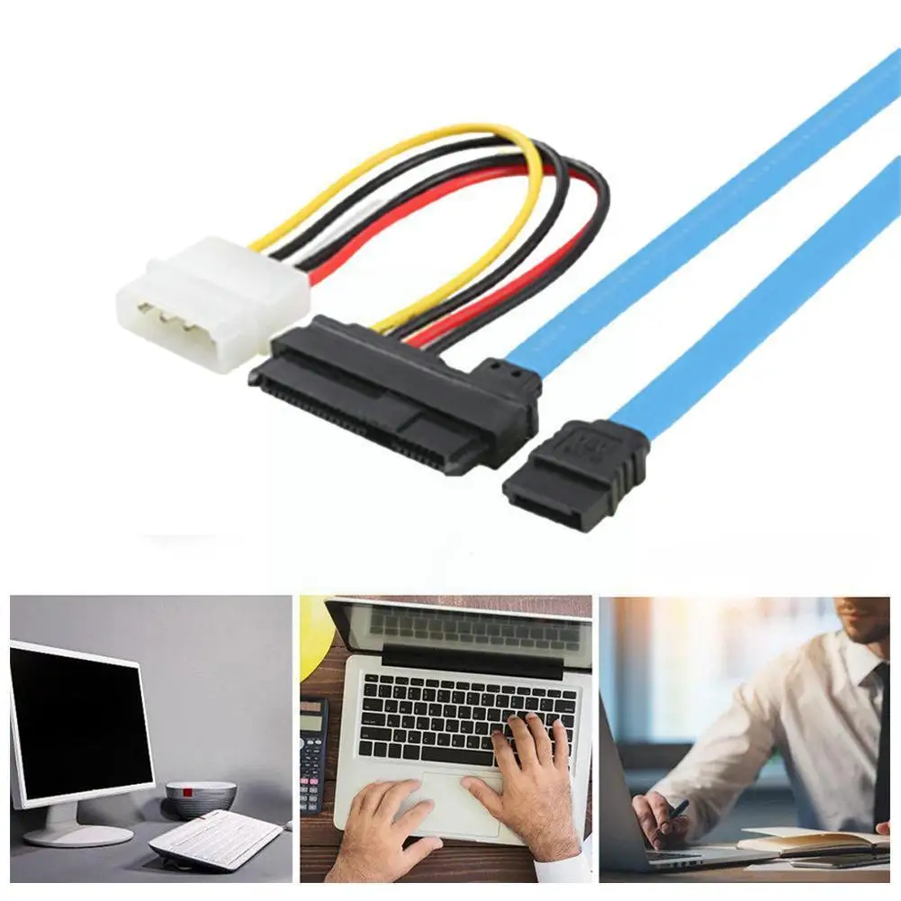 

1pcs Flexible 70cm SAS Sata Adapter 7 Pin SATA Serial SAS 29 Pin Connector ATA 4 Pin Cable Power Wire to Adapter and Cord G2Y8
