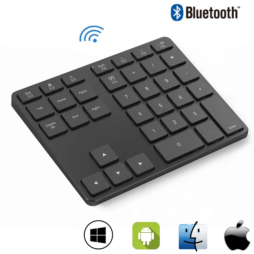 

Новая беспроводная Bluetooth клавиатура из алюминиевого сплава для коммерческого использования, 35 колпачков, цифровая клавиатура для Windows IOS Mac ...