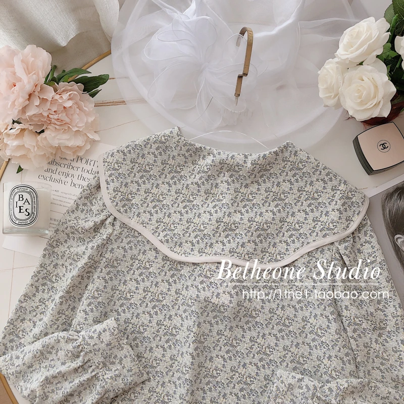

Camisas Mujer French Style Retro Girl's Large Lapel Floral Shirt Women's 2021 Spring Long Sleeve Top Ladies Print Pullover
