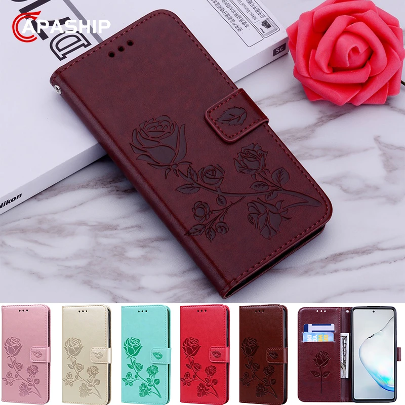 Кожаный чехол-книжка с изображением розы для Huawei Honor 6A 6X 7A 7X 7C 8A 8X 8C 8S 9X 10i