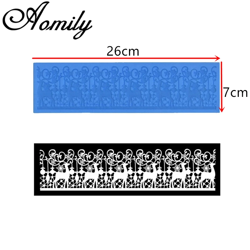 Силиконовая форма Aomily в виде снежинок лосей для свадебного торта рождественской