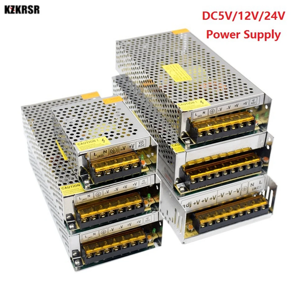 СВЕТОДИОДНЫЙ Алюминиевый адаптер питания для светодиодных лент AC110V/220V DC 5V 12V 24V 1A