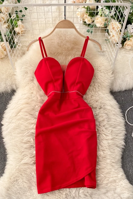 

Summer Sexy off-shoulder elegant party dress for womens careful slitting Slim bag hip dress A-Line Solid mini dress vestidos