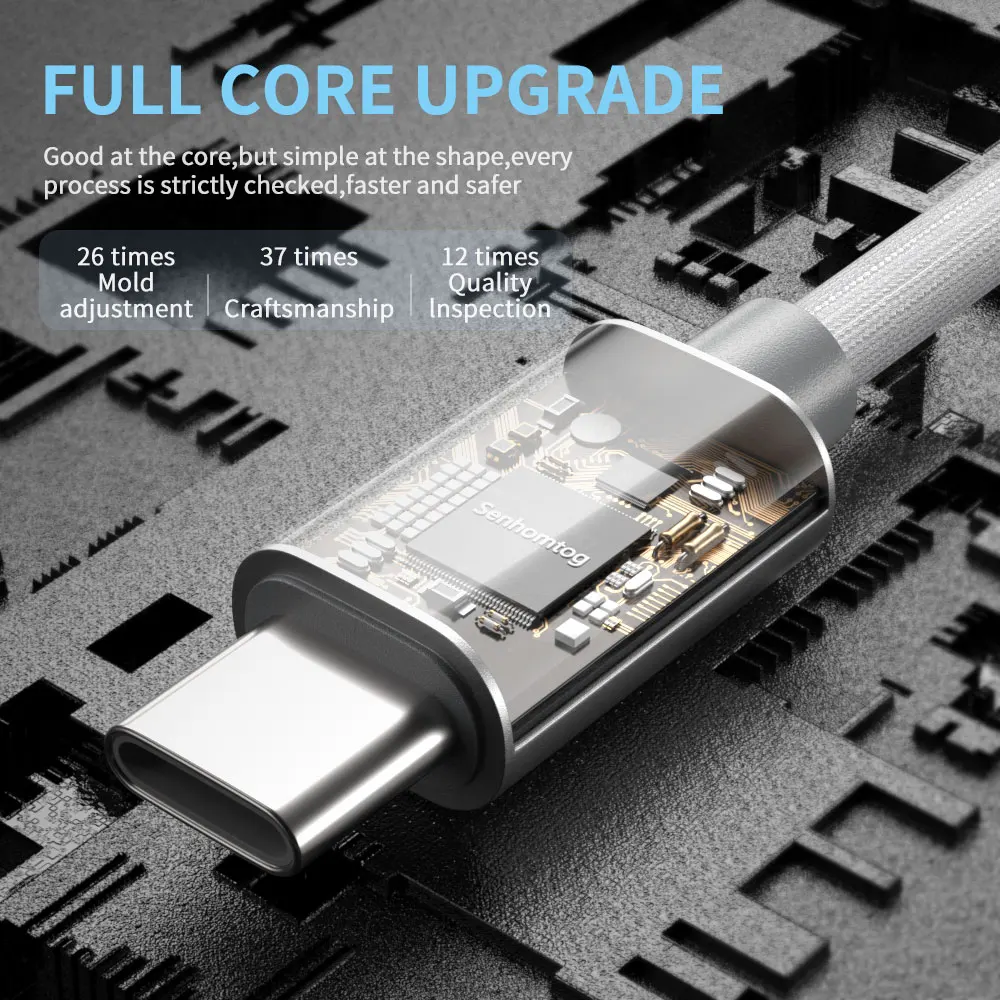 Кабель Senhomtog USB Type C для Samsung S10 S9 3A Быстрая зарядка кабель передачи данных Redmi note 8 pro