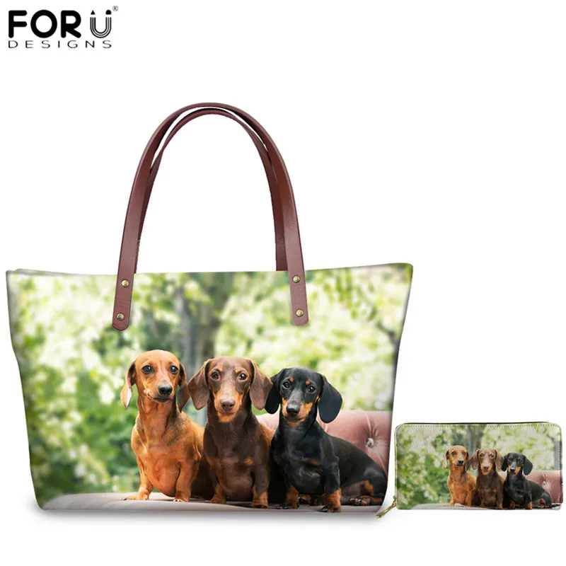 

FORUDESIGNS, сумки с рисунком таксы, собаки, 3D Животные, женская сумка через плечо, Повседневная Сумка-тоут для женщин, шоппинг, сумки для хранения