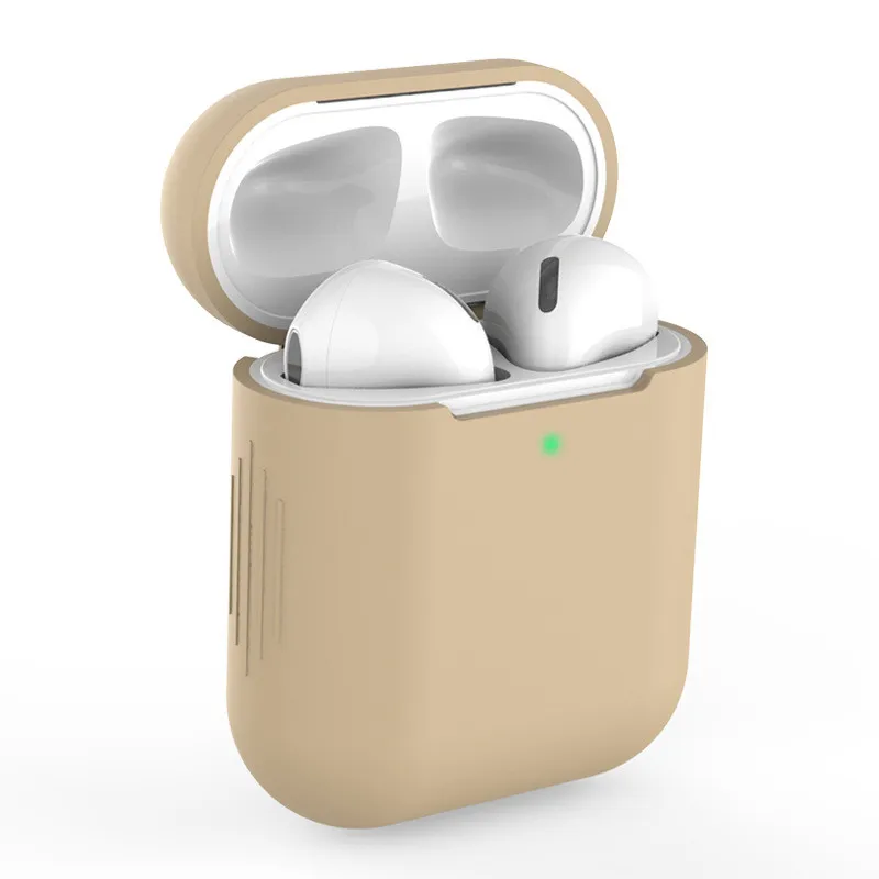 Силиконовый чехол s для Airpods1 2nd роскошный защитный чехол для наушников для Apple Airpods чехол 1& 2 противоударный чехол - Цвет: Light Brown