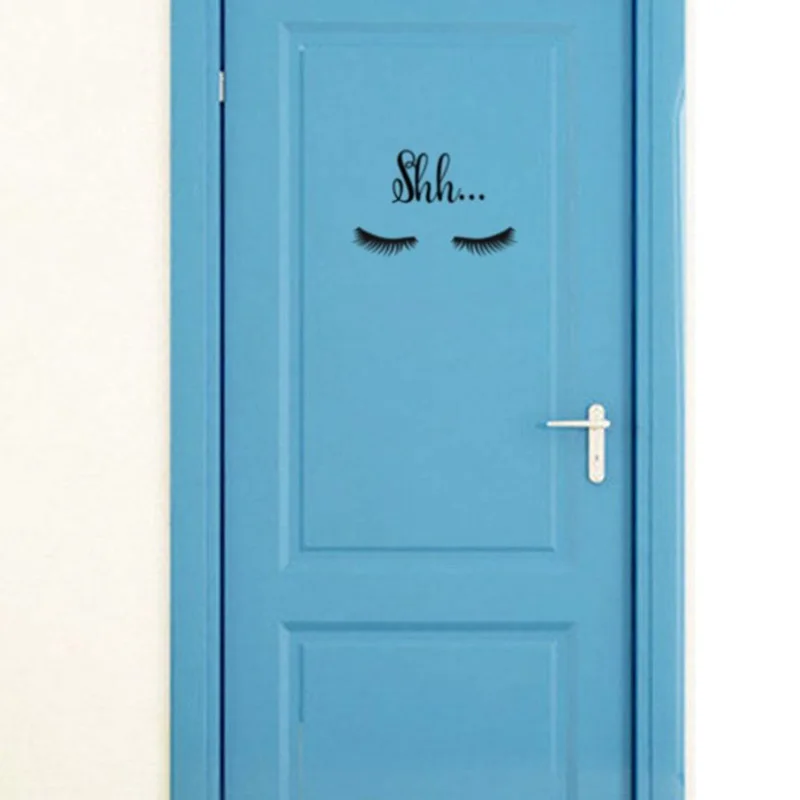 Стикер на стену девушки милые красивые глаза Шаблон ресниц Наклейка для