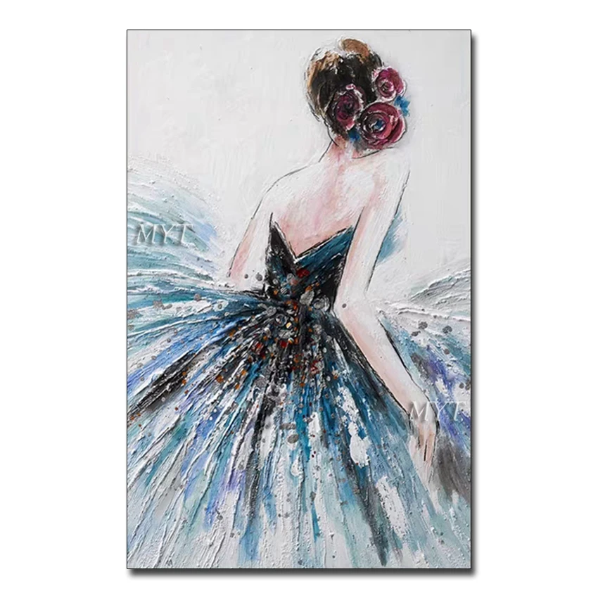 

No Framed Hand Painted Hotest Sexy Girl Picture Art 100% Hand-Painted Woman Oil Painting On Canvas Photo Wall Art Modern Decora