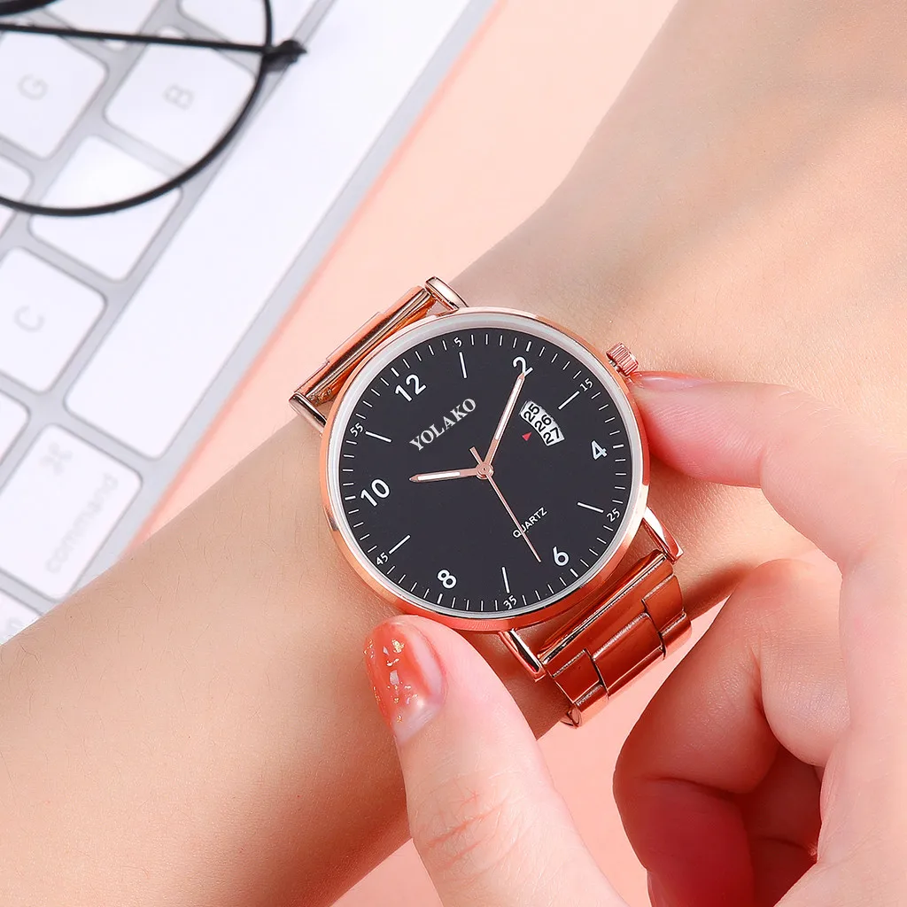 YOLAKO роскошные часы для женщин платье браслет Мода Бизнес Простой циферблат