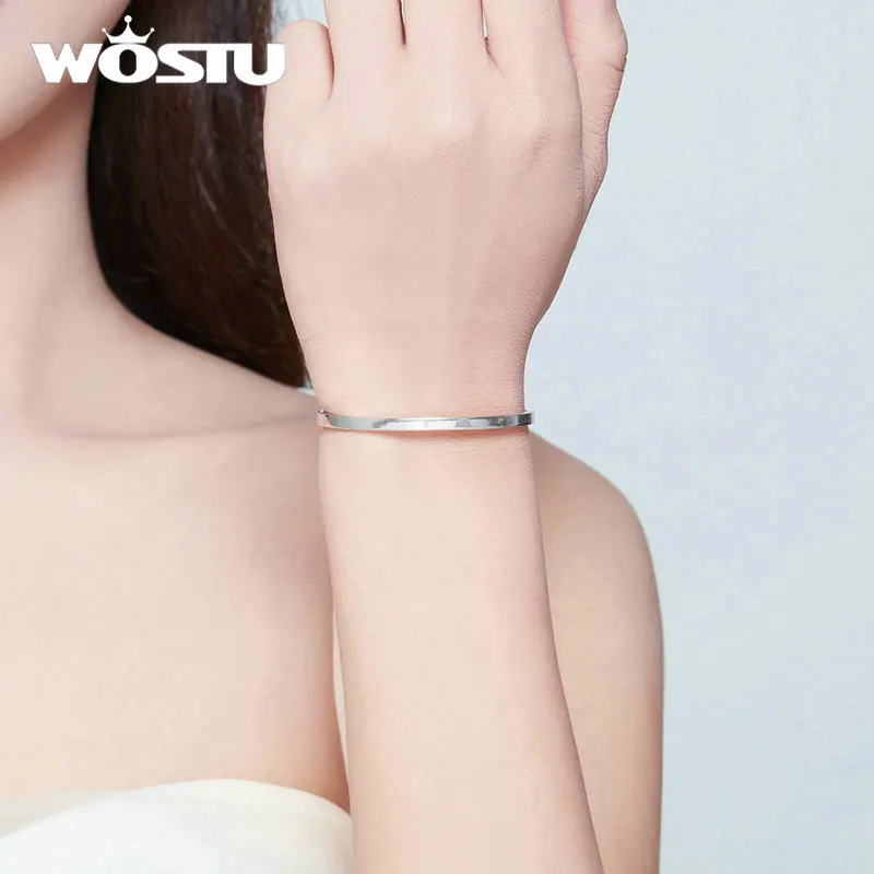WOSTU 100% Серебро 925 пробы классические браслеты и браслет для женщин модные