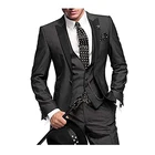 2021 темно-серый обтягивающий смокинг для шафера с пиковым отворотом по индивидуальному заказу смокинг для мужчин костюм из 3 предметов (пиджак + жилет + брюки)