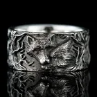 Yobest в винтажном стиле; С серебряным покрытием в виде волка панк Стиль животных кольцо в виде головы волка мужское Женское Обручальное кольцо на годовщину, ювелирное изделие для пары