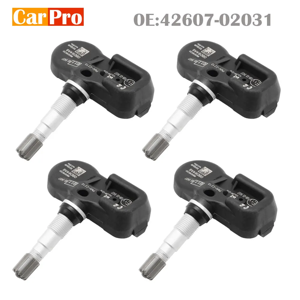 

4 Pieces Tire Pressure Sensors TPMS PMV-C210 42607-02031 42607-02030 for Toyota Auris Avensis Corolla RAV4 Yaris Verso 433Mhz