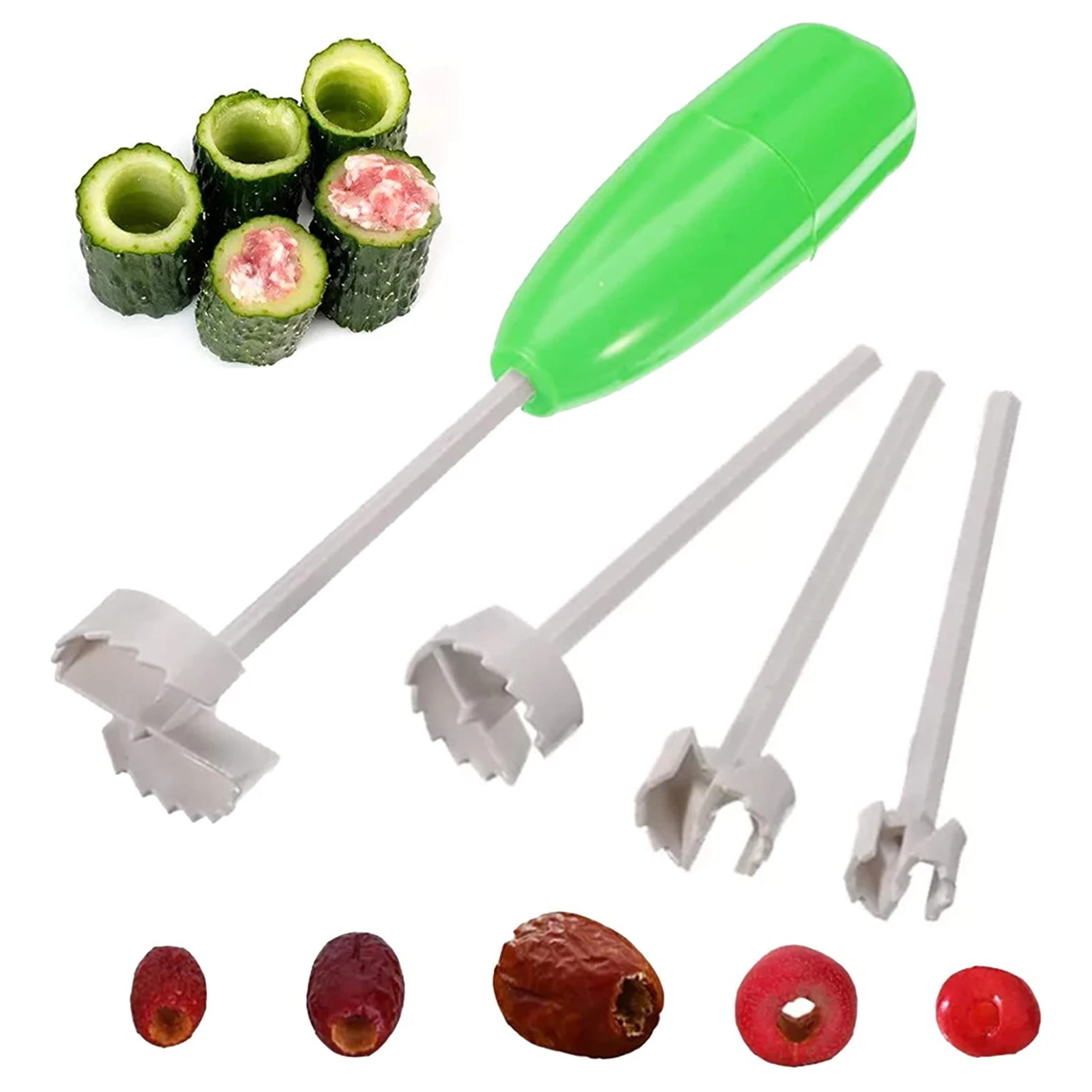 

4pcs/set Vegetable Corer Spiral Cutter Digging Device Corer for Stuffed Vegetables Home Kitchen Tool LB88