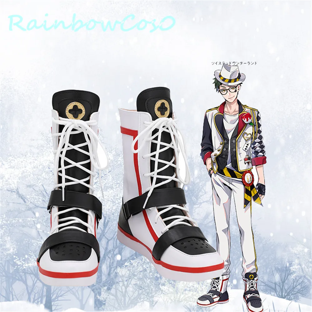Twisted-Wonderland zagiddle Ace Deucc Deuce Spade Trey Clover Cater Обувь для косплея Сапоги Хэллоуин RainbowCos0 W978