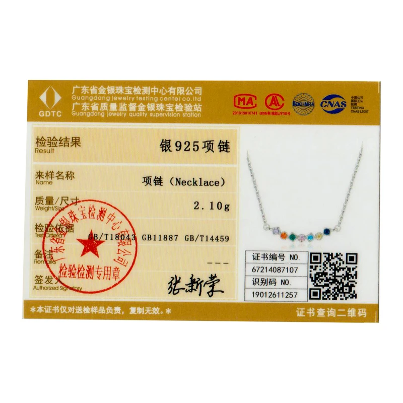 

bamoer Colorful Rainbow 925 Sterling Silver Necklace Twinkle Shiny Zircon Attractive Cute Necklace for Women Jewelry Girl SCN451