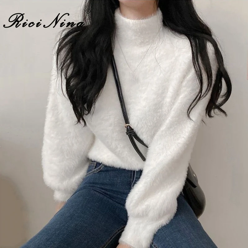 RICININA зимний свитер для женщин шерстяные Джемперы девушек с длинным рукавом