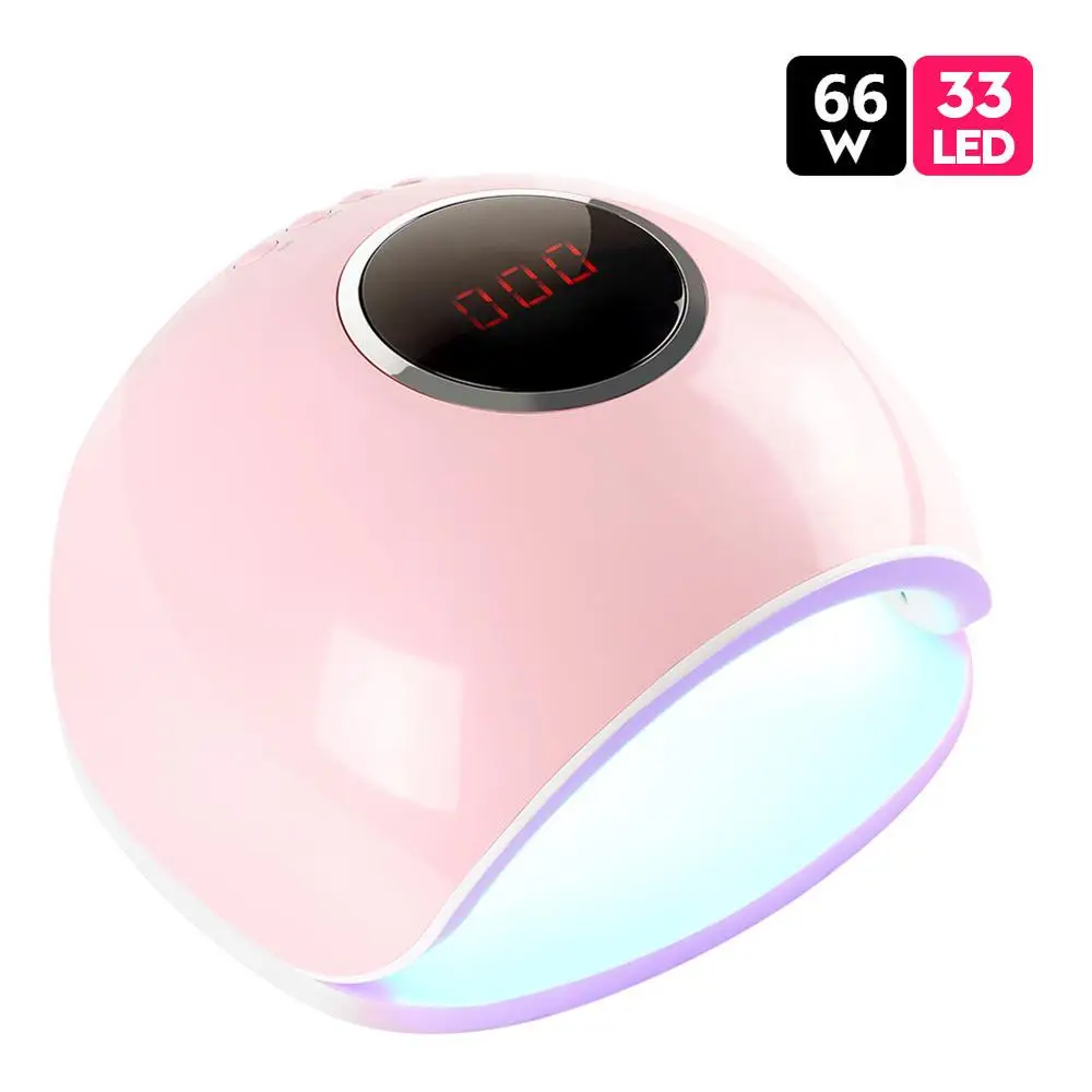 66W Pink Lamp УФ; светодиоды; ногти лампа Сушилка 66/54/24 Вт лампа для маникюра Гель-лак для ногтей отверждения ногтей с таймером ЖК-дисплей Дисплей и нейл-арта лампа - Цвет: 66W Pink Lamp