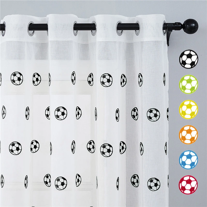 Короткие Прозрачные шторы для гостиной спальни детской комнаты вышитые