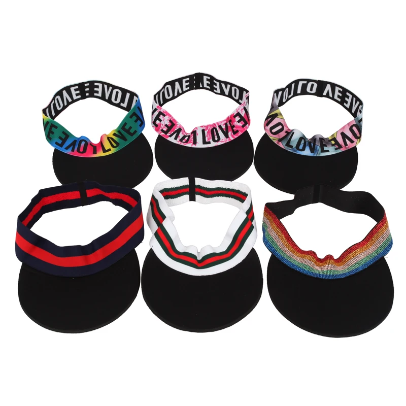 

Ultra-Light Sports Visor Hats Golf Running UV Protection Sun Visors Caps For Women Men Letter Printed Headband Caps New