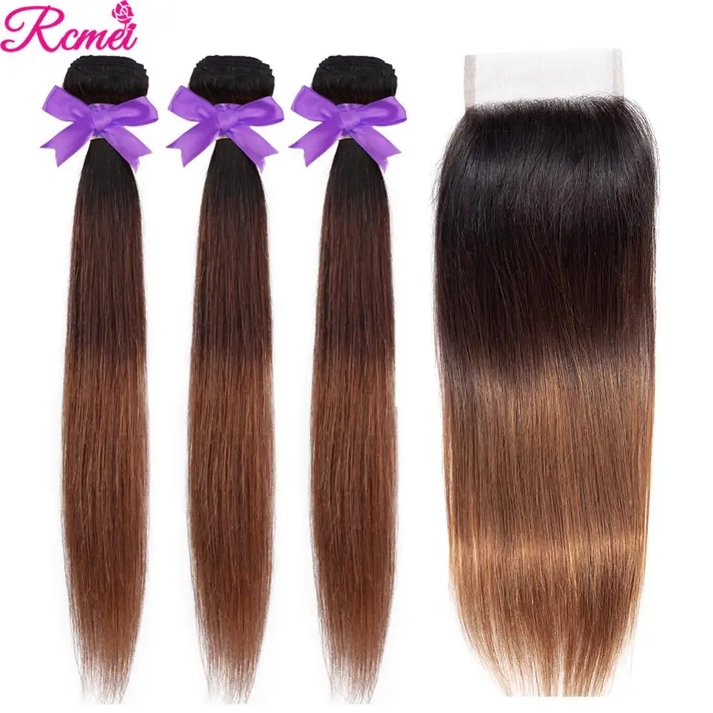 613 пупряди ков омбре с застежкой пучки бразильские волос прямые пряди чки