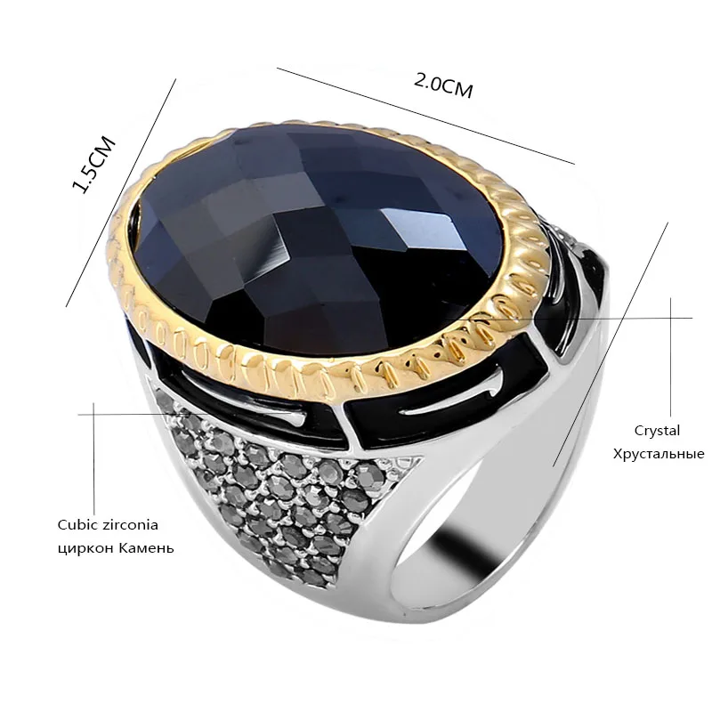 Название: Ретро овальной формы с большим черным камнем кольцо Античные винтажные