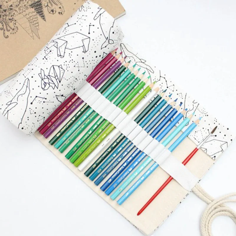 Простой и Портативный 36/48/72 отверстия большой Созвездие пенал из парусины