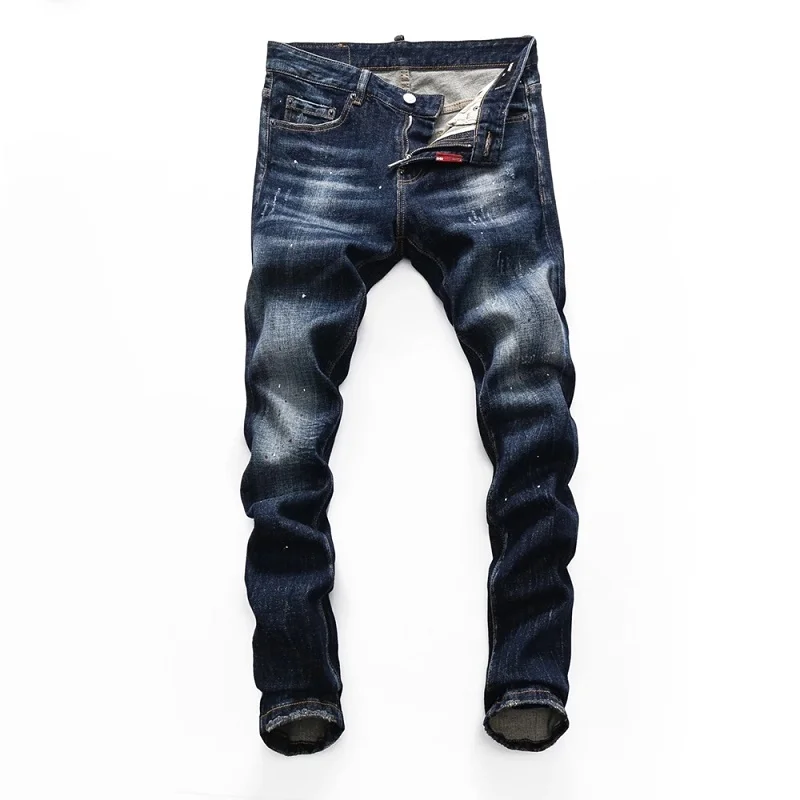 

European Style Brand Men Italy Jeans Pants Design Cool Top Jeans Men Slim Jeans Denim Trousers Blue Hole Pants Jeans for Men
