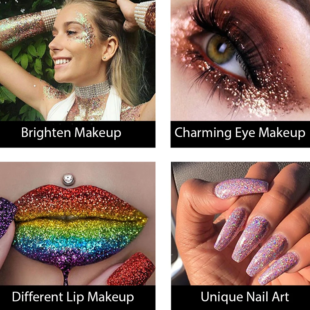 Брендовые блестящие тени для век водостойкие мерцающие свободная пудра лазерный