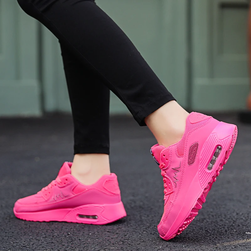 

Fashion Breathable Women's Walking Shoes Air Cushion Increasing Heigh Female Casual Sports Sneakers Size 35-40