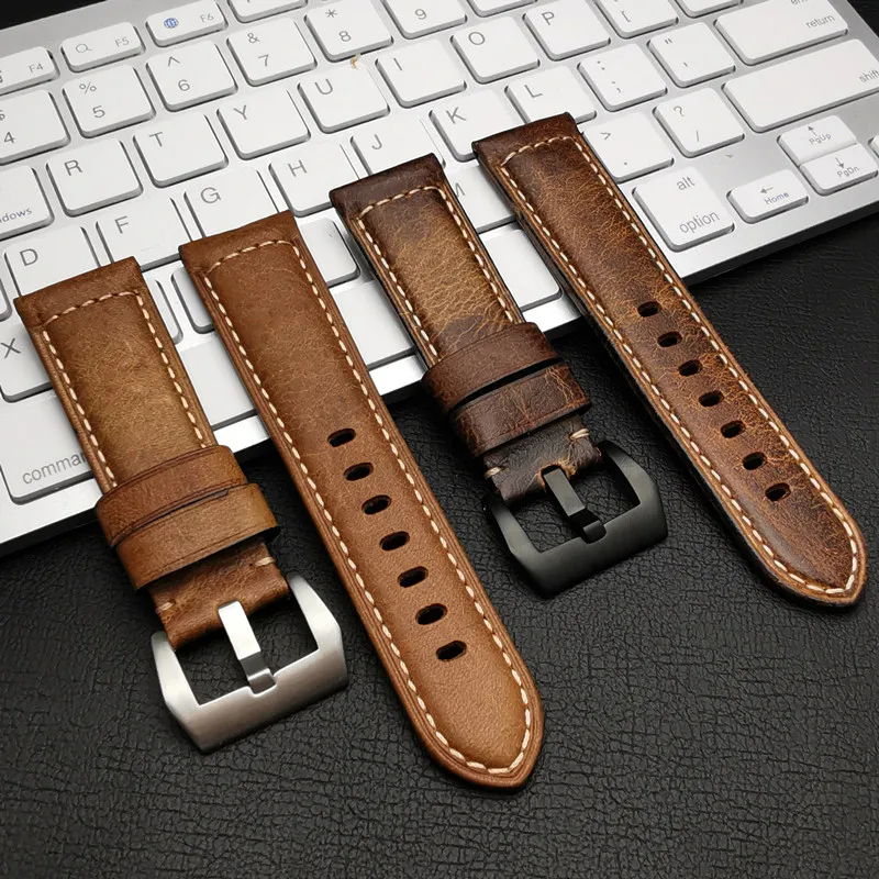 Ремешок мужской ручной работы из коровьей кожи блестящий браслет для наручных