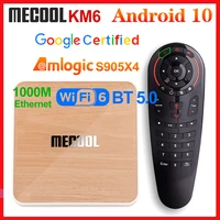 mecool km6 deluxe atv amlogic s905x4 smart android 10 0 tv box 4gb ram 64gb rom 2 45g wifi bt 4k android 10 set top box 2g16g