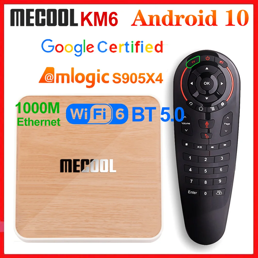 Mecool KM6 Deluxe ТВ Amlogic S905X4 Смарт Android 10 0 коробка 4 Гб Оперативная память 64 Встроенная 2