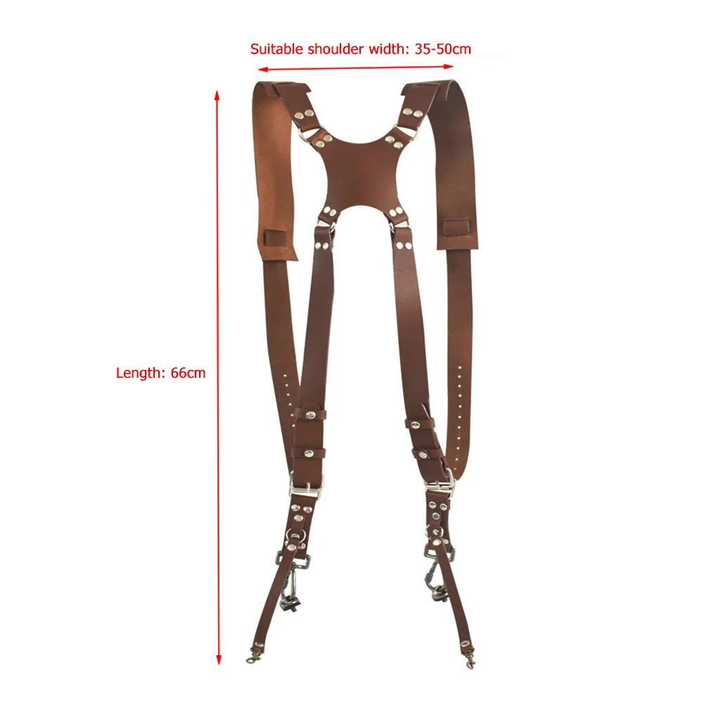 

66cm Camera Shoulder Strap Genuine Leather DSLR Photography Digital Camera Anti Drop Double Harness Belt Outdoor Tools