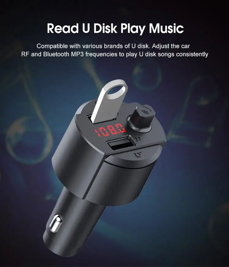 Комплект Bluetooth 5 0 fm-передатчик двойной USB быстрое зарядное устройство