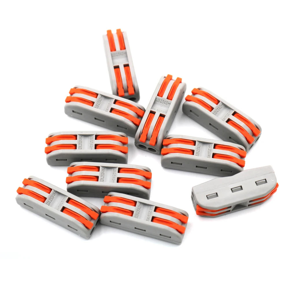 50pcs PT-2-2 2-pin extremely fast connector soft and hard wire pressing type terminal block compact cable rod | Обустройство дома