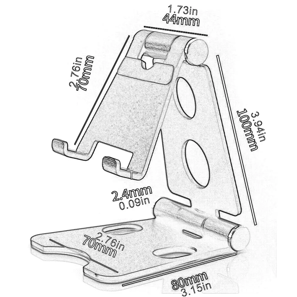 

Dual Adjustment Mobile Phone Bracket Aluminum Mobile Phone Holder Folding Desktop Tablet Stand Phone Holder