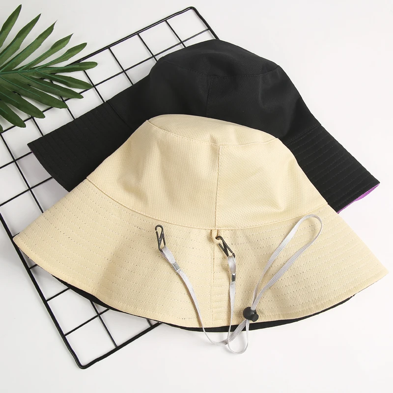 Панама женская двусторонняя универсальная мягкая черная с большими полями |